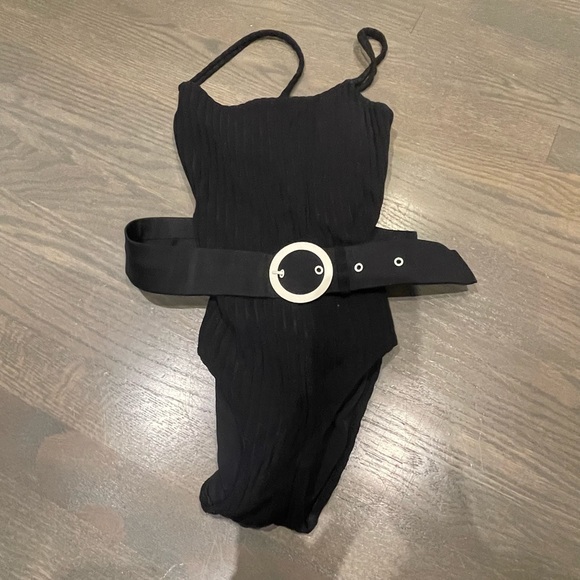 Solid and Striped Nina Belted Swimsuit - Picture 2 of 3